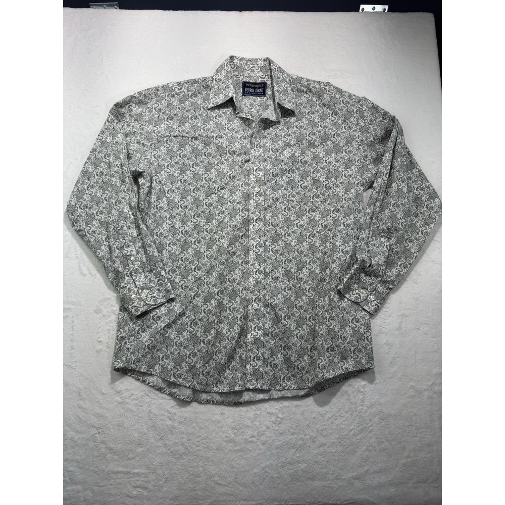 Wrangler Shirt Mens Large Gray Paisley George Strait Long Sleeve Button Front